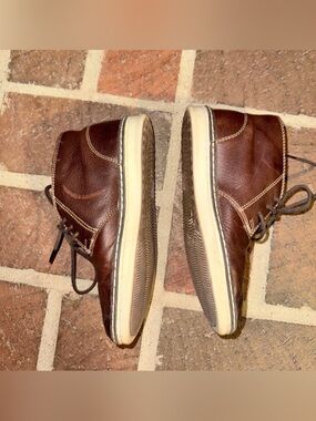 Boys Johnston & Murphy Brown Leather Lace-Up Shoes